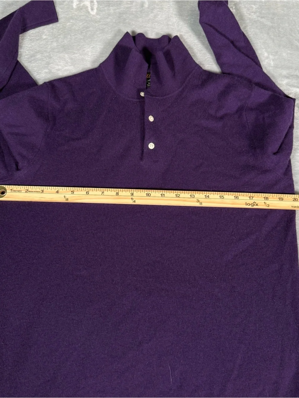 J Crew Cashmere Polo Sweater Mens M Preppy Thin Lightweight Knit Purple